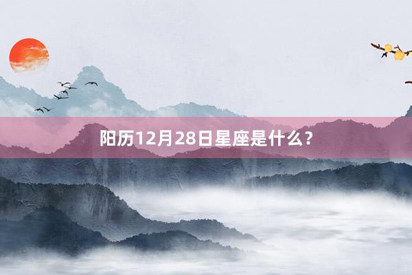 阳历12月28日星座是什么?